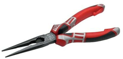 NWS 140-69-205-SB Number 140-69 Chain Nose Pliers, Silver/Red, 205 mm