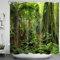 LB Jungle Rideau de Douche Imperméable Anti Moule Tropicale Forêt Vert Feuilles Rideau de Bain avec Crochets,180x180cm Polyester Salle de Bain Décor