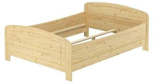 Erst-Holz® Seniorenbett extra hoch 140x200 Doppelbett Holzbett Massivholz Kiefer Bett ohne Zubehör 60.44-14 oR