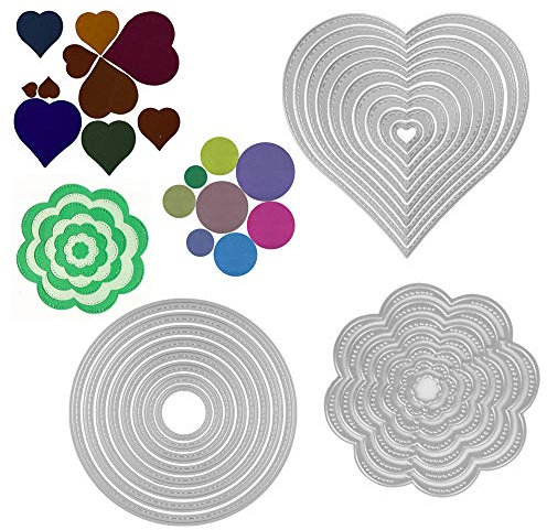 MEJOSER Stanzformen Stanzformen Metall Prägeschablone Stanzschablonen für Scrapbooking DIY Album Papier Karte Kunst Handwerk Dekor Kreisform Blumenform
