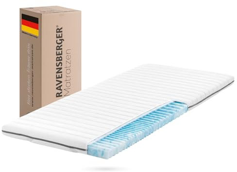 RAVENSBERGER Gel Topper Gel-LUX - Härtegrad H2/H3, mittel - 50-110 kg - 120 x 200 cm, Höhe 7 cm - Matratzenauflage aus Gelschaum mit RAVOTEX Funktions-Bezug, allergikerfreundlich