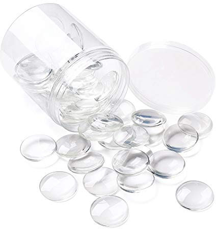 Craftdady Transparente Glas-Cabochons, 40 mm, klare Glas-Cabochons, flache Rückseite, Kuppel, halbrund, Cabochon-Abdeckungen für Foto-Anhänger, Schmuckherstellung, 50 Stück