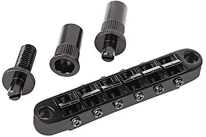 Gotoh Bridge Tune-o-matic Thumbwheel Spacing 74 mm Selle en zinc dur Noir