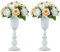 Nuptio Jarrón Flores de Metal 2 Piezas, Centro de Mesa Blanco Decorativo, Elegante Jarrón Centros de Mesa Boda para la Decoración Aniversario Fiesta, Arreglos Florales Artificiales 31.9cm Altura
