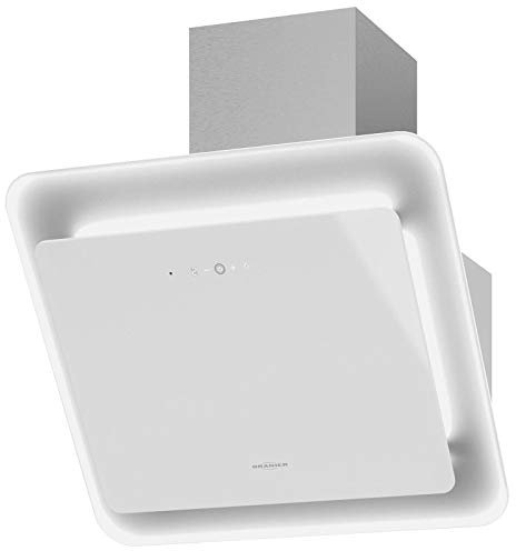Oranier Kopffrei-Wandhaube 60 cm Savina - kleine weiße Umlufthaube mit Glaskantenbeleuchung - LED Dunstabzugshaube Touch Control & Fernbedienung