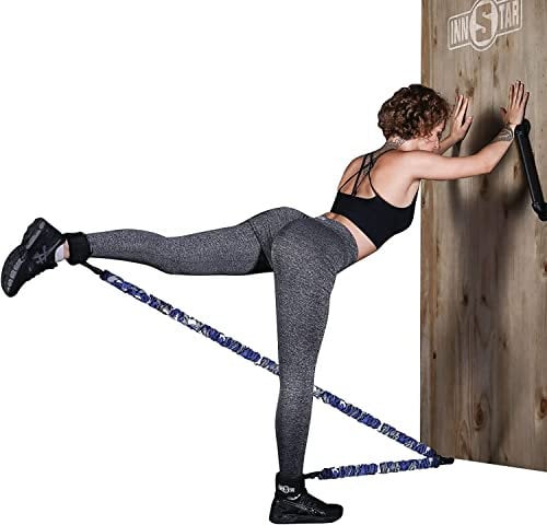 INNSTAR Gesäß Widerstandsbänder, Gesäßmuskel Trainer, Kabelmaschine für Hüfte Heim Training Kabel Kickbacks mit Anleitung & Tragetasche (70LB)