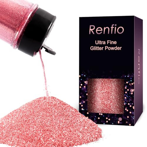 Renfio Glitzer Powder, 1.75 Oz (50g) glitzer gesicht, 1/128 0.008 0.2mm Ultra Fine Glitzerpulver For Garten Deko, Glitzer Basteln, Nail Powder, Body Glitzer Haare - Karminrot