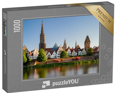 puzzleYOU: Puzzle 1000 Teile „Blick von Neu-ULM auf ULM an der Donau“ – aus der Puzzle-Kollektion ULM, Donau, Ulmer Münster, Regionale Puzzles Deutschland