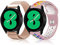 LanQii Cinturino Compatibile con Samsung Galaxy Watch FE/Watch 7/6/5(40mm 44mm)/Watch 6 Classic 43mm 47mm, 20mm Cinturino in Silicone + Metallica in Acciaio per Galaxy Watch FE/7/6/5/4(Rosa+Oro rosa)