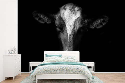Selbstklebend Tapete Wandpapier Wandaufkleber Fototapete Tapeten Wanddeko 600x400 cm Kuh - Tiere - Schwarz
