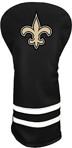 Team Golf NFL Schlägerhaube, Motiv: New Orleans Saints Vintage Driver – bedruckte Team Golf NFL-Vintage-Golfschlägerhaube, passgenaues Design, Retro-Design mit Fleecefutter für zusätzlichen Schutz des