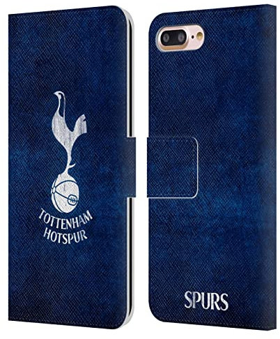 Head Case Designs Officially Licensed Tottenham Hotspur F.C. Distressed Badge Leather Wallet Case Compatible With Apple iPhone 7 Plus/iPhone 8 Plus