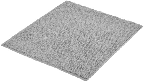 Kleine Wolke Badteppich Chrissy Silbergrau 55 x 65 cm | Für Fußbodenheizung, maschinenwaschbar, 100% Baumwolle