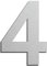 Ywonoby House Numbers - 3 Inch Self Adhesive Metal Stainless Steel Door Numbers Stickers for House Mailbox Apartment Hotel Courtyard - Silver(4)