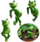 Molyorch 3 Stück Frösche Figuren Garten Deko, Frosch Deko Garten, Frosch Tiere Garten Statuen Deko, Dekorativer Blumentopf-Anhänger, für Pflanzgefäße, Gärten, Büros, Balkone, Teiche