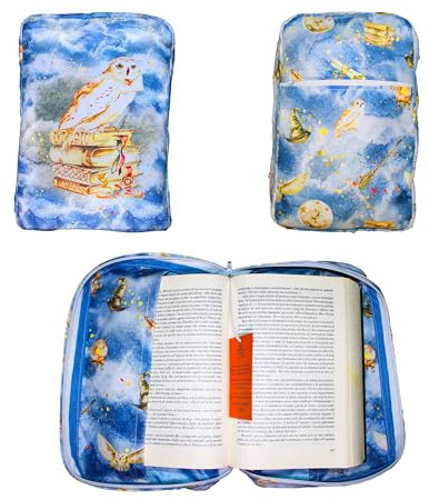 SARTORIA AGNESE Custodia Libro Artigianale con Cerniera, Porta Libro Stoffa Impermeabile, Copertina del libro 26x16, Regalo per una Lettrice