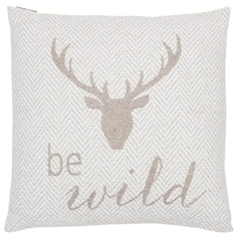 David Fussenegger Kissenhülle Nova 'be wild' 50 x 50 cm Schlamm- Beige