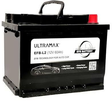 Ultramax 12V 60Ah 640 CCA START STOP ADVANCED AGM/AGM PLUS EFB CAR Battery Type 027, YBX9027 Yuasa