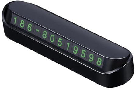 NUOBESTY Temporäre Parkkarte Mit Fluoreszierender Abnehmbarer Magnetnummerntafel Aus Schwarzem Abs Hitzebeständig Kompakt Sichtschutz Privacy-Schutz Magnetsicher Für Einfache Anbringung Im