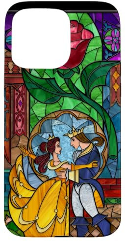 iPhone 15 Pro Max Disney Beauty and the Beast Belle and Prince Stained Glass Case