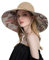 JIAHG Capeline Femme Pliable été Chapeau de Soleil Large Bord UV Protection Chapeau de Plage à Motif Imprimé Casquette Visière avec Cordon Coupe-Vent Semi Haut Vide Chapeau de Voyage Pêche Camping