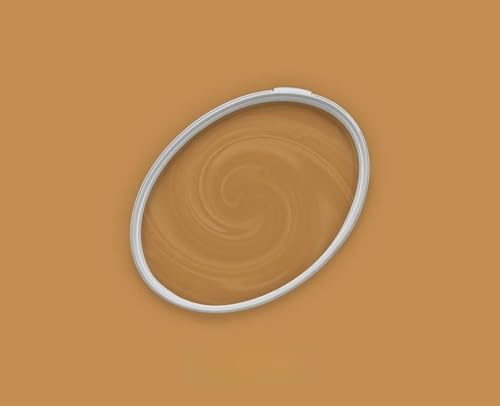BRICOFLOR Wandfarbe cognac ideal für Wohnzimmer und Schlafzimmer stark deckende braune Farbe für innen in 2,5 und 5 Litern