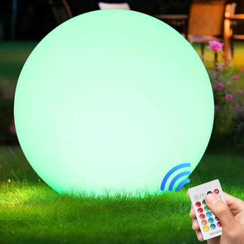 Solarkugeln für Den Garten, Solarlampen für Außen Kugel 30CM RGB, Wasserdichte IP66 Solarleuchten Garten,1200mAh Dimmbare Solarkugel Gartenleuchten Außen,Kugelleuchten Schwimmbad, Balkon, Zimmer Deko