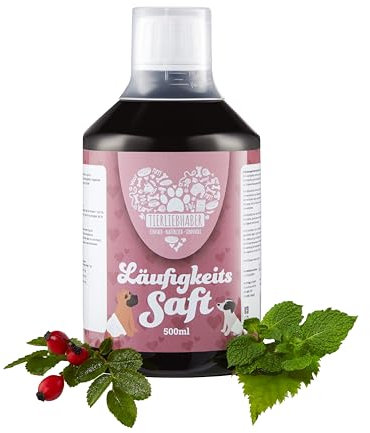 Tierliebhaber – Läufigkeitssaft für Hündinnen 500ml– Ergänzungsfuttermittel zur Unterstützung bei Scheinschwangerschaft & hormonellen Unstimmigkeiten – Beruhigungs-Saft für Hunde aus nat. Kräutern