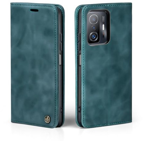 LBH Handyhülle für Xiaomi 11T / Xiaomi 11T Pro in Petrol Blau mit Karten- und Geldfach Smartphone Hülle mit Standfunktion Flip Case Schutzhülle Magnetverschluss Vintage