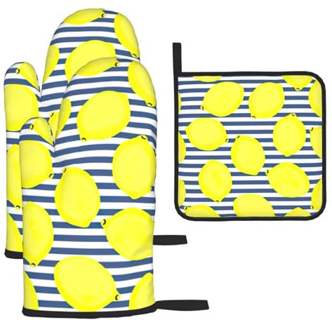 Guantes de cocina y soportes para ollas, juego de 3 piezas, soporte para horno de cocina de alta temperatura