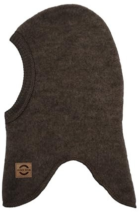 Mikk-line Schlupfmütze Kinder 74/80 Dark Brown Melange | Oeko-TEX Standard 100 Schlupfmütze Kinder Wolle | Balaclava Baby | Baby Schlupfmütze Im Einem Unisex-Design | Sturmhaube Kinder