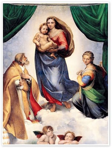 Posterlounge Sixtinische Madonna Poster | 30 x 40 cm von Raffael Wandbilder Wanddeko
