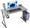 CubiCubi Gaming Tisch 100 x 50 cm, Gaming Schreibtisch, PC Tisch mit Kopfhörerhaken und Kohlefaserbeschichtung, Ergonomischer Computertisch, Metallgestell, Kohlefasergrau