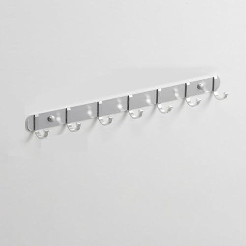 Zenithuxe Kitchen Wall Storage.Utensil Hanging Bar Rack,Bathroom Towel Bar,28-53cm Aluminum Kitchen Utensil Rail with 3-8 Movable Hooks,Suitable for Bathroom,Bedroom,Kitchen,etc.