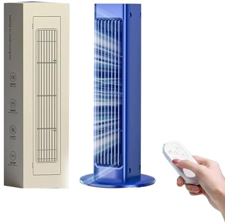 Breezamax, Breeze Max Air Cooler, Qinux Brizaac - Beat the Scorching Heat & Humidity Instantly, Rechargeable Mini Wall Mounted Air Conditioner Fans, With Remote Control, For Bedroom Office (Blue)
