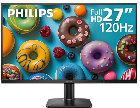 Philips 27E2N2100 27 inch IPS FHD (1920 x 1080) 120Hz Gaming Office Monitor, VESA, HDMI x1, VGA Port x1, Eye Care, 4 Year Advance Replacement Warranty