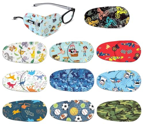 10 Stück Augenpflaster Kinder, Amblyopia Kinder Korrektur orthoptischer Augenklappe, Brille Cover Eye Patch für Lazy Eye Strabismus augenpflaster