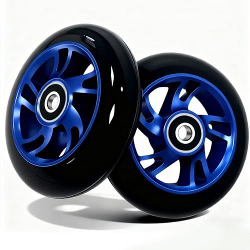 Stunt Scooter Rollen, 2 Stück Scooter Ersatzräder 100mm Räder Rollen 100mm Ersatzräder für Stunt Scooters mit ABEC-9 Lager Für Allerlei (Schwarz)