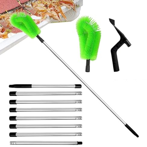 Gutter Leaf Cleaning Tool – Ergonomic Manual, Brush Tool for Deep Cleaning of Gutter Leaves, for Garden, Farm Yard Home Owners Gardeners Pro