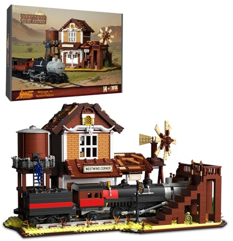 DUANT 39075 Westliche Bahnhof Bausteinsatz, 3885 Stück Bausteinsatz für Bahnhof Architektur Modelle, Erwachsene Kreative Enthusiasten Modell Geschenke und Einzigartige Sammlerstücke