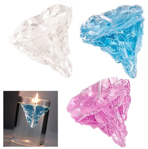 Transparent Gelwachs Jelly Wachs für Kerzenherstellung, Kunsthandwerk und DIY-Projekte, Kreative schwimmende Eisberg Aromatherapie Kerze Handgemachte Jelly Wachs Raum Haushaltsluft Duft (3Pcs)