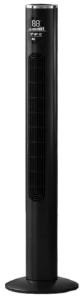 GEEPAS 46 Silent Tower Fan with Remote Control | Bladeless Oscillating Cooling Fan 3 Speed/Wind Mode 12H Timer Auto Shutoff Digital Display| Electric Standing Air Circulator for Home Office 50W Black