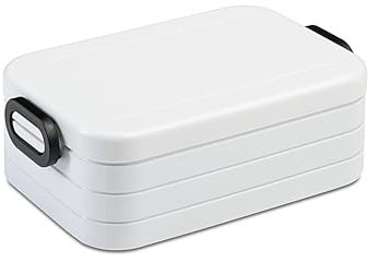 Mepal - Lunchbox Take a Break Midi - Brotdose To Go - Für 2 Sandwiches oder 4 Brotscheiben - Meal Prep Box - Essensbox mit Unterteilung - Spülmaschinenfest - 900 ml - White
