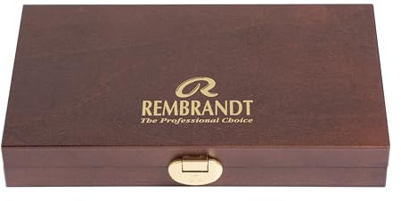 Rembrandt Estuche tradicional de madera para acuarela, 12 tubos + 2 accesorios, selección general de colores