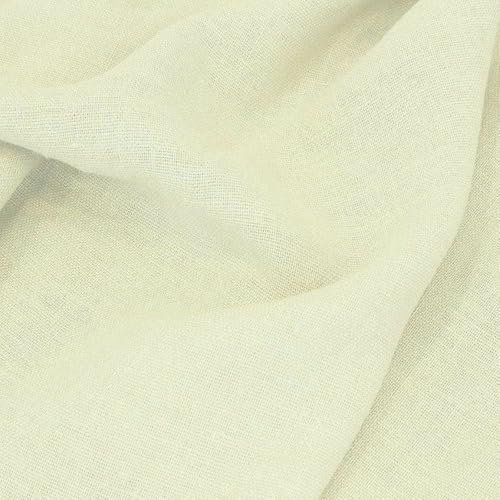 TOLKO 50cm Leinenstoff Meterware Natur Leinentuch für Kleider Hose Rock Bluse Hemd Vorhänge Gardinen Kissen Bettwäsche | 140cm breit | Stoffe zum Nähen Meterware Leinen Stoff kaufen (Creme)