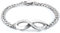 JewelryWe Schmuck Edelstahl Armband Infinity Figur 8 Partnerarmband Panzerarmband Damenarmband Anti-Allergie Poliert, 20cm Breite 5mm Silber