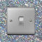 the sticker studio ltd Single Light Switch/Socket Surround Acrylic Finger Plate Silver Sequin