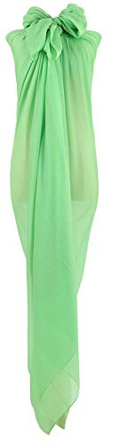PB-SOAR XXL Damen Einfarbig Sarong Pareo Strandtuch Wickeltuch Bikini Cover up Wickelrock Multifunktions, Weich und Leicht (Neon Grün)