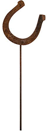 Bentatec Gartenstecker Edelrost Hufeisen 15cm x 15cm mit MetallstabGartenschild Gartendekoration Dekoratives Element
