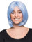 Perücke Long Bob blau